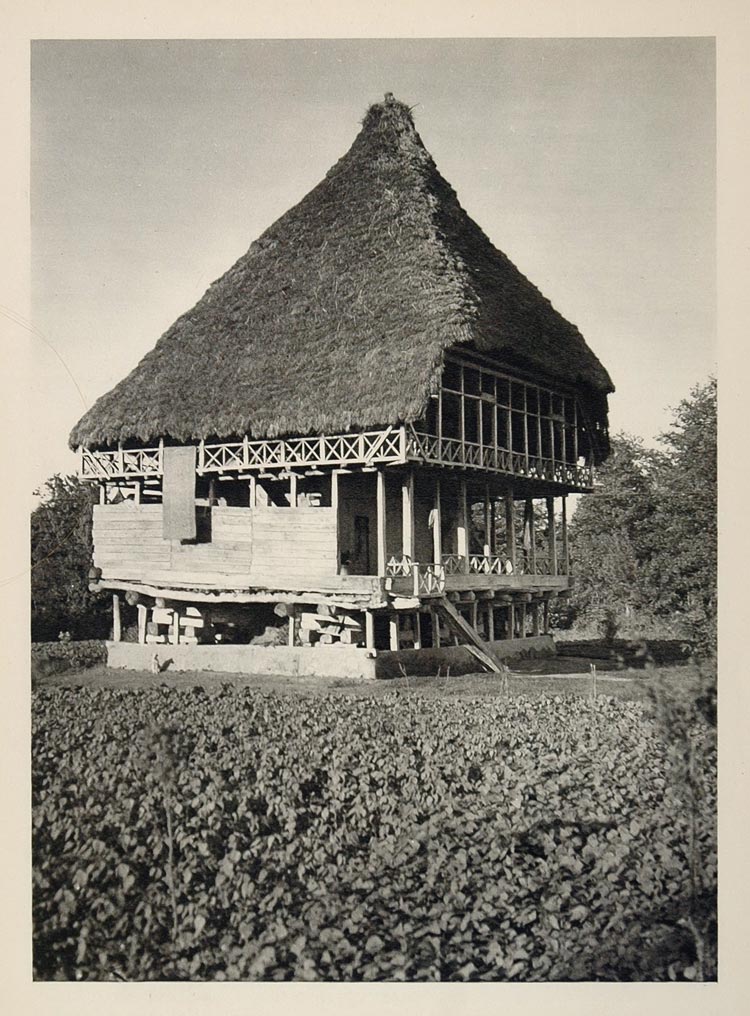 1937 Farm House Thatched Roof Gilan Province Iran - ORIGINAL PHOTOGRAVURE IR1