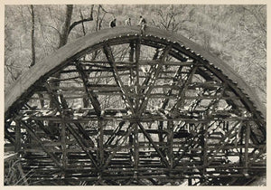1937 Bridge Arch Construction Forest Iran von Graefe - ORIGINAL PHOTOGRAVURE IR1