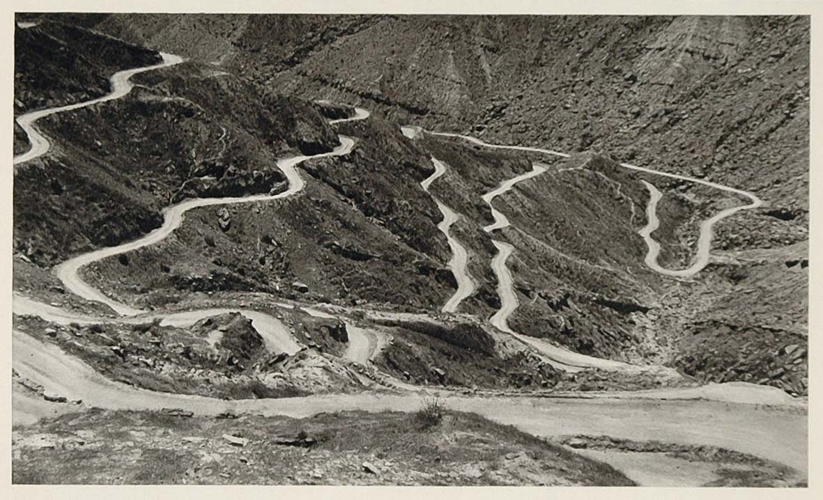 1937 Highway Mountain Road Landscape Iran Persia NICE - ORIGINAL IR1
