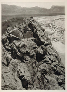 1937 Bas Relief Iran Persian Archaeology Landscape - ORIGINAL PHOTOGRAVURE IR1