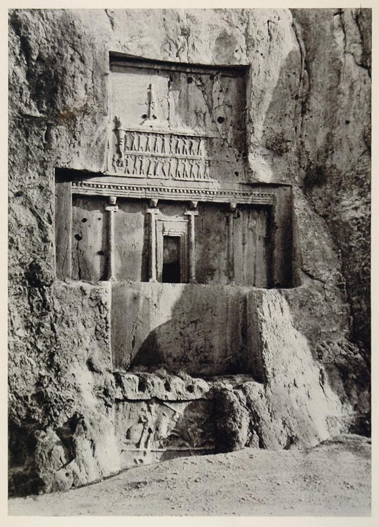 1937 Tomb Darius I the Great King Persia Naqsh-e Rustam - ORIGINAL IR1