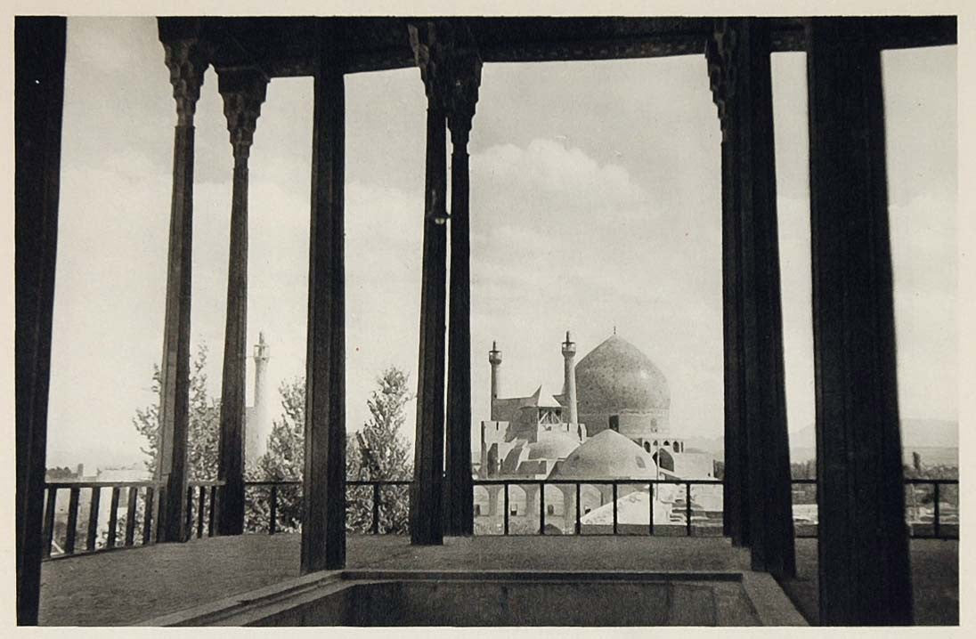 1937 Ali Qapu Shah Mosque Isfahan Iran Architecture - ORIGINAL PHOTOGRAVURE IR1