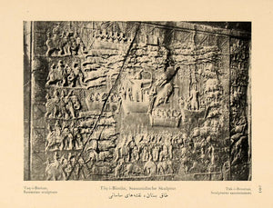 1926 Taq-i-Bustan Carvings Sassanid Behistun Iran Print ORIGINAL HISTORIC IR2