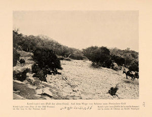 1926 Mountain Pass Road Iran Iranian Landscape Print - ORIGINAL HISTORIC IR2