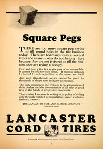 1925 Advertisement Lancaster Cord Tires Columbus Ohio House Wheels Square IRR1