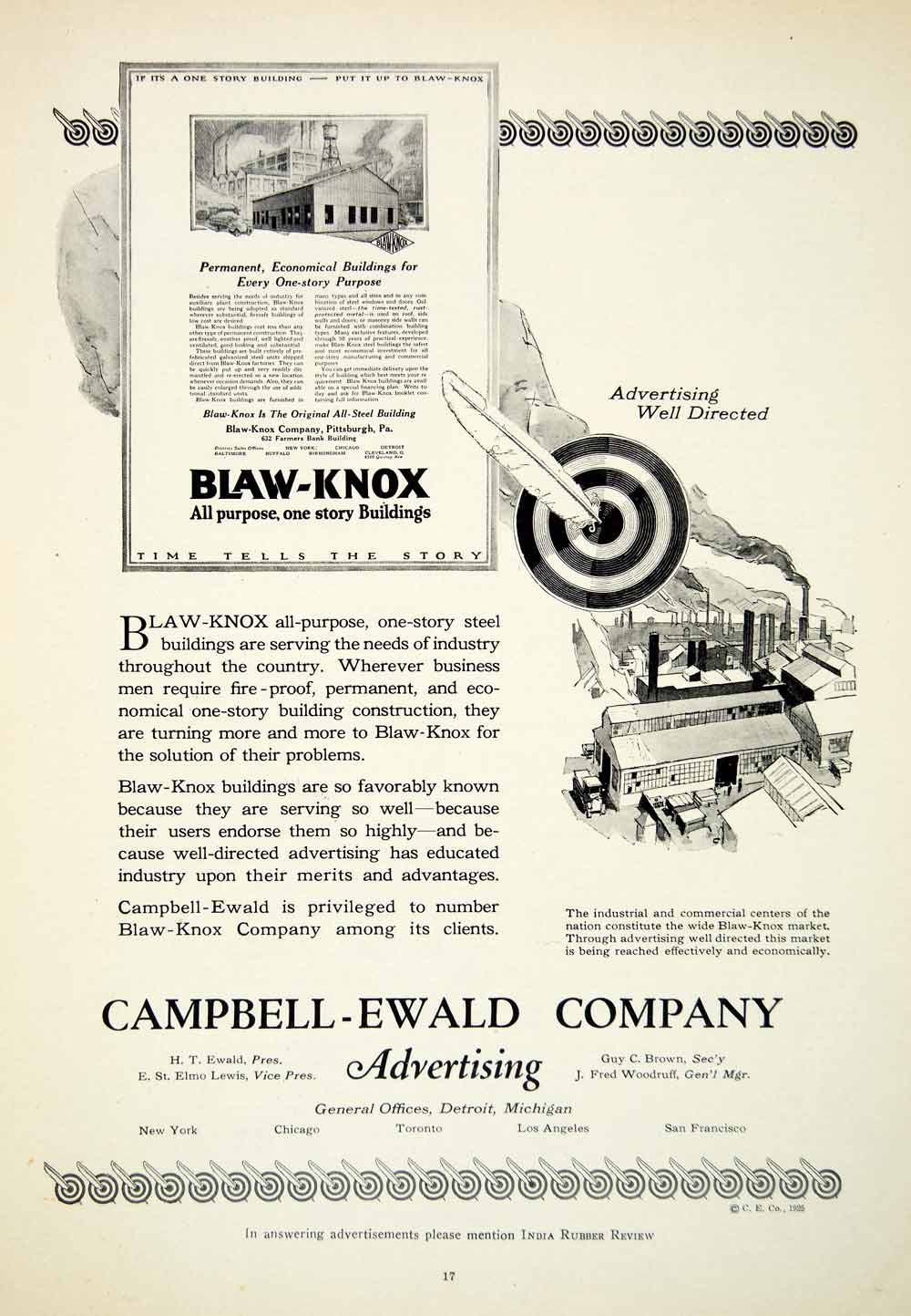 1925 Ad Campbell-Ewald Blaw-Knox Advertising Agency Detroit Michigan IRR1