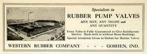1925 Ad Rubber Pump Valves Western Goshen Marine Factory Plant Industrial IRR1