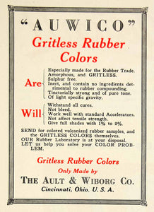 1925 Advert Auwico Gritless Rubber Colors Ault Wiborg Cincinnati Ohio IRR1