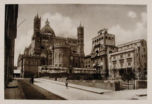 1926 Cathedral Duomo Palermu Palermo Sicily Sicilia - ORIGINAL PHOTOGRAVURE IS1