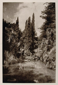 1926 Garden Villa Tosca Palermo Sicily Photogravure - ORIGINAL PHOTOGRAVURE IS1