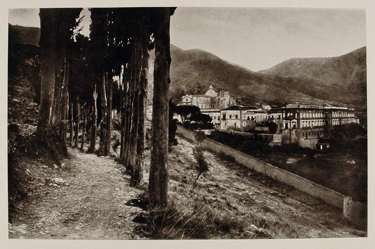 1926 San Martino Benedictine Abbey Palermo Sicily Print - ORIGINAL IS1