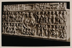 1926 Carved Sarcophagus Adelfia Syracuse Sircusa Sicily - ORIGINAL IS1