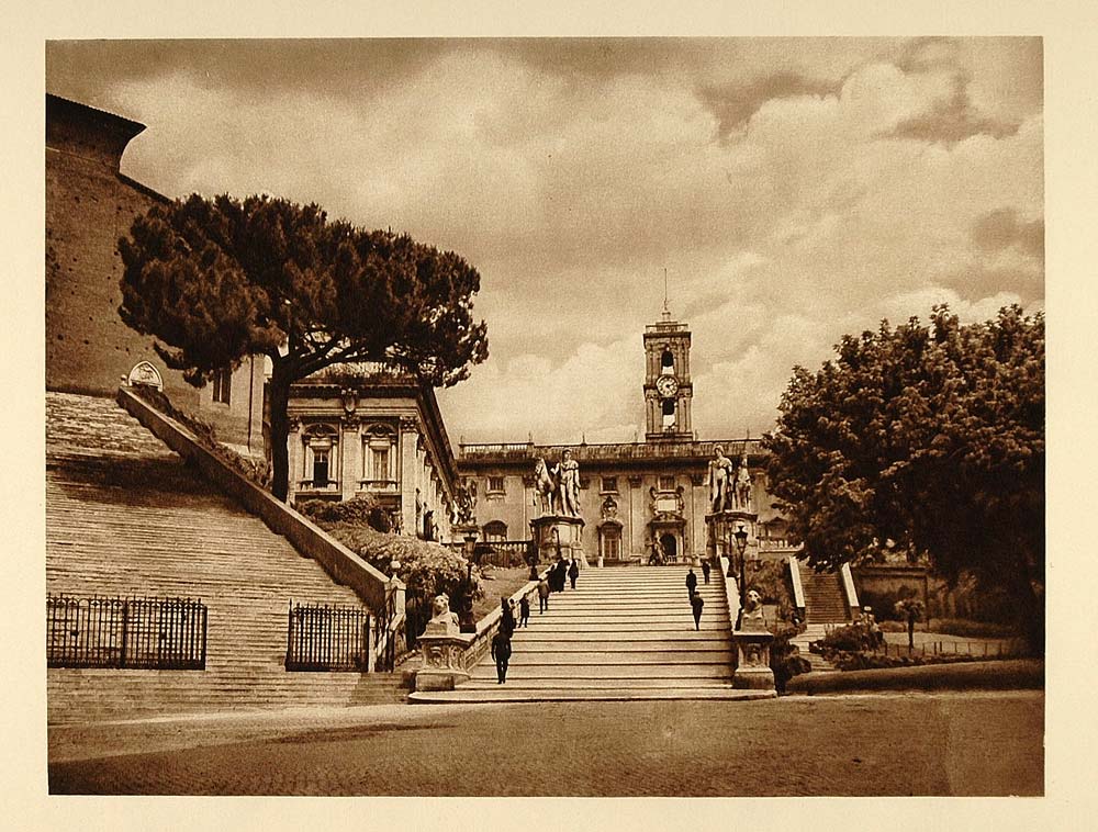 1925 Steps Capitol Rome Italy Eternal City Seven Hills - ORIGINAL IT2
