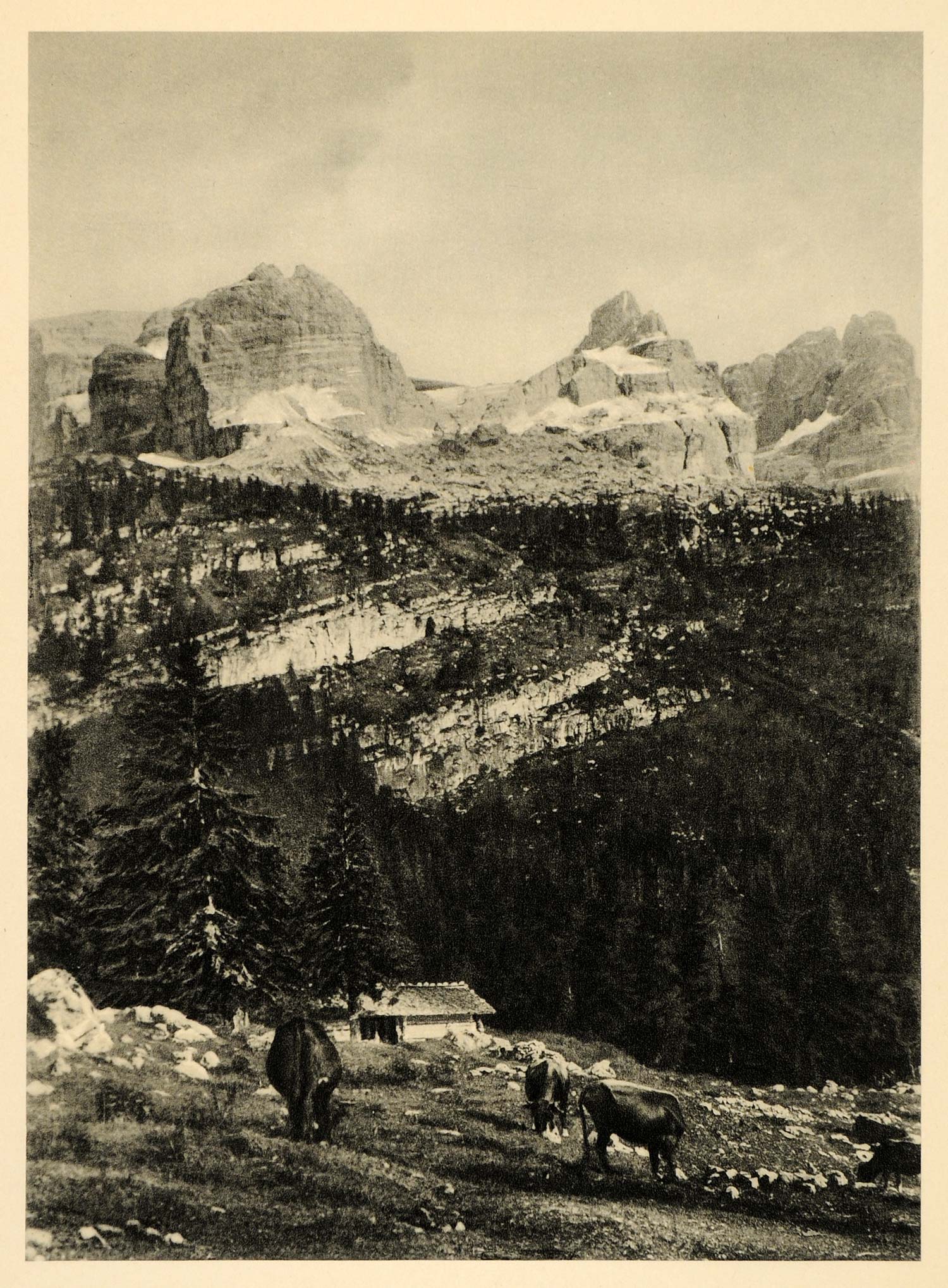 1927 Brenta Group Mountains Dolomiti Italian Landscape - ORIGINAL IT3