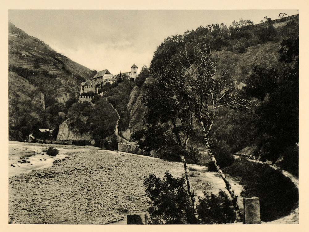1927 Bolzano Castel Roncolo Runkelstein Castle Italy - ORIGINAL PHOTOGRAVURE IT3