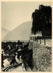 1927 Merano Meran Italy Italian Town View Photogravure - ORIGINAL IT3