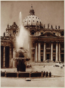 1925 Photogravure Basilica St. Peter's San Pietro Vatican City Rome Roma Italy