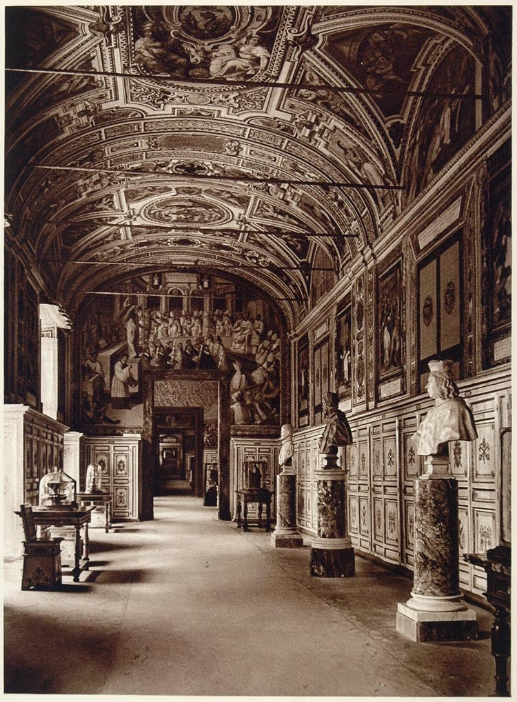 1925 Photogravure Library Gallery Galleria dei Biblioteca Vatican Architecture