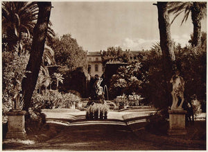 1925 Photogravure Quirinal Palace Garden Fountain Palazzo del Quirinale Rome