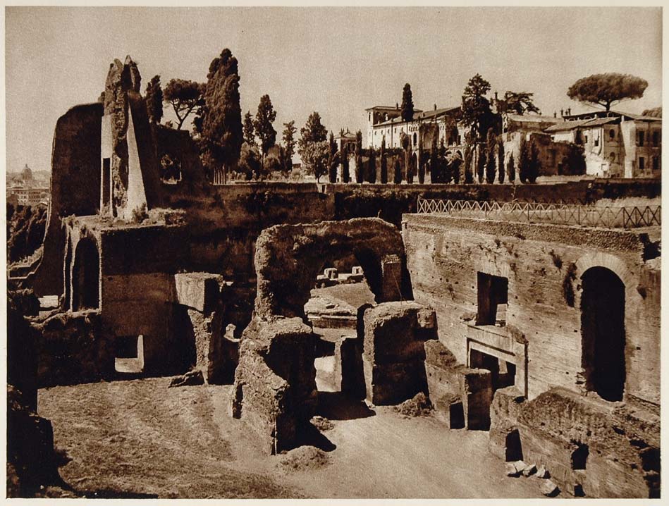 1925 Photogravure Palatine Hill Palatino Rome Seven Hills Roman Archaeology Roma