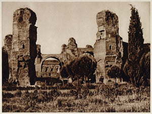 1925 Photogravure Caracalla Thermae Roman Public Baths Terme Ancient Rome Italy