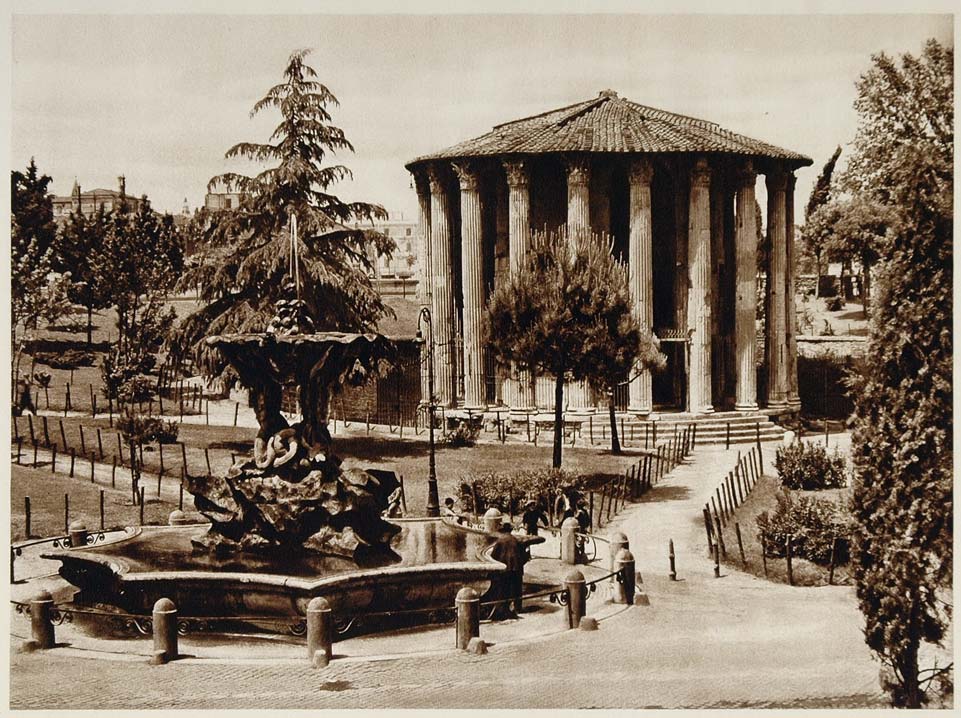 1925 Photogravure Temple of Vesta Tempio Rome Ancient Roman Architecture Italy