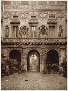 1925 Photogravure Palazzo Spada Galleria Courtyard Palace Rome Kurt Hielscher