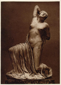 1925 Photogravure Niobid Statue Nude Woman Roman Baths Thermae Rome Sculpture