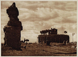 1925 Photogravure Via Appia Appian Way Ancient Roman Road Landscape Building