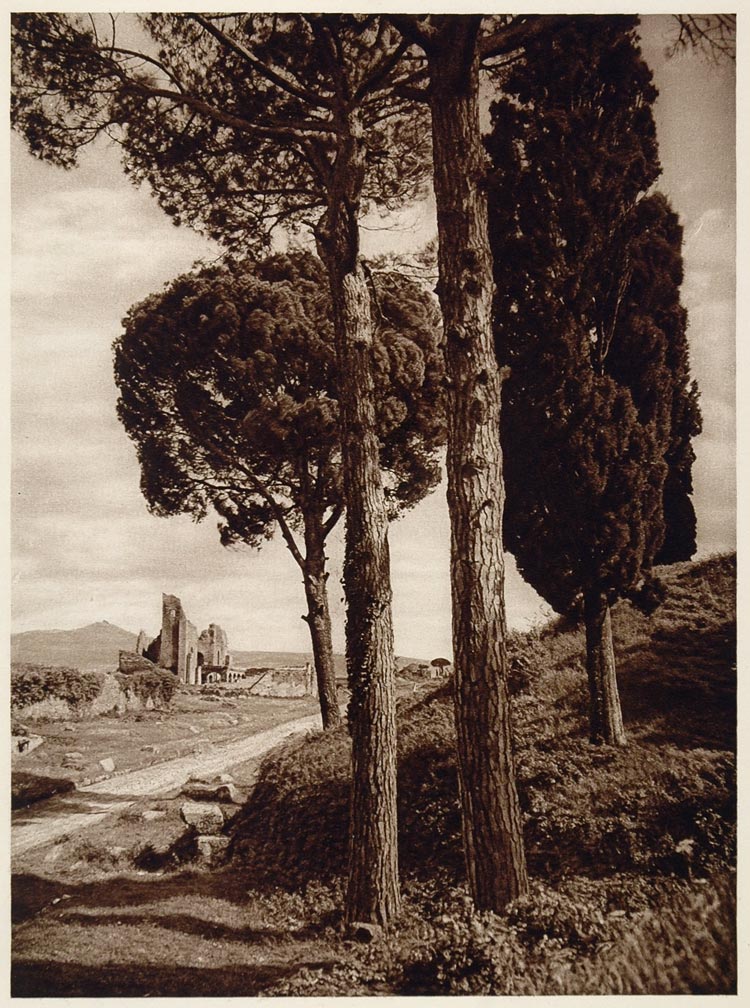 1925 Photogravure Via Appia Appian Way Ancient Roman Road Landscape Architecture