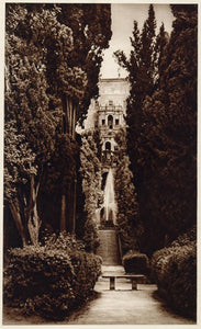 1925 Photogravure Villa d'Este Tivoli Italy Italian Renaissance Garden Fountain