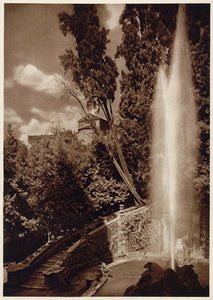 1925 Photogravure Villa d'Este Tivoli Italian Renaissance Fountain Architecture