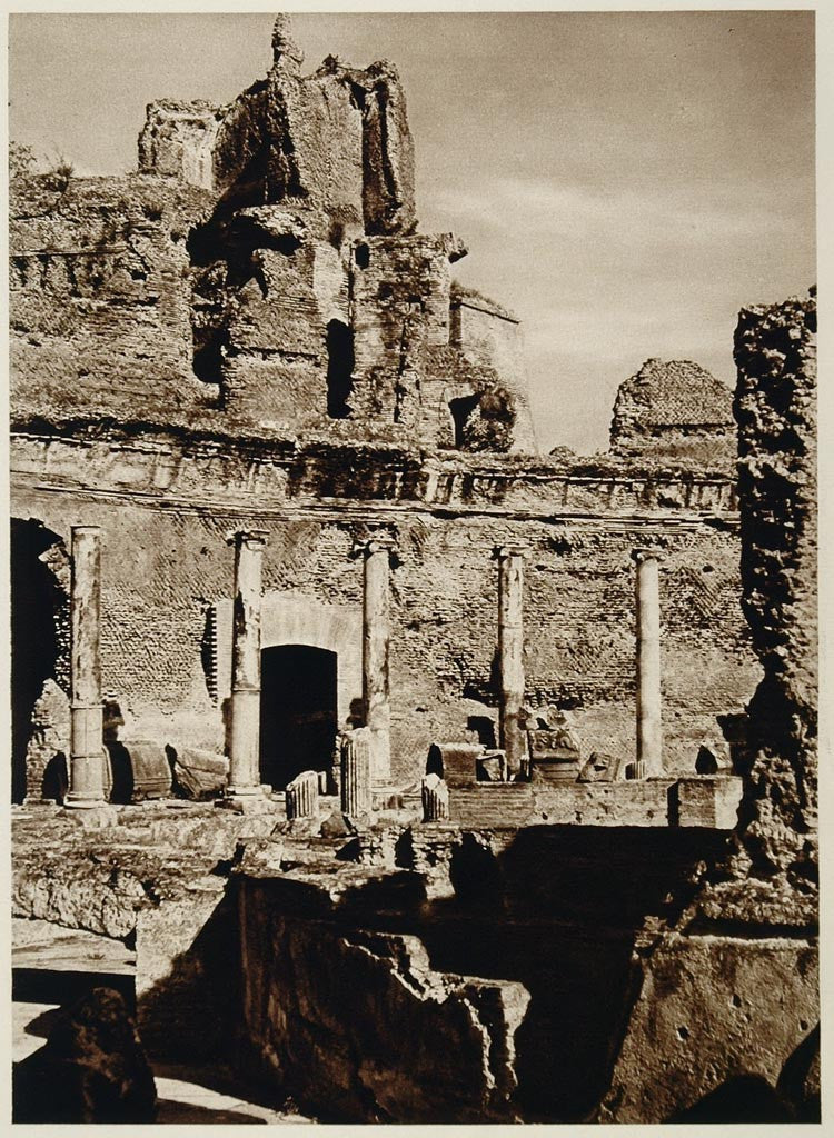 1925 Photogravure Hadrians Villa Adriana Tivoli Italy Ancient Roman Architecture