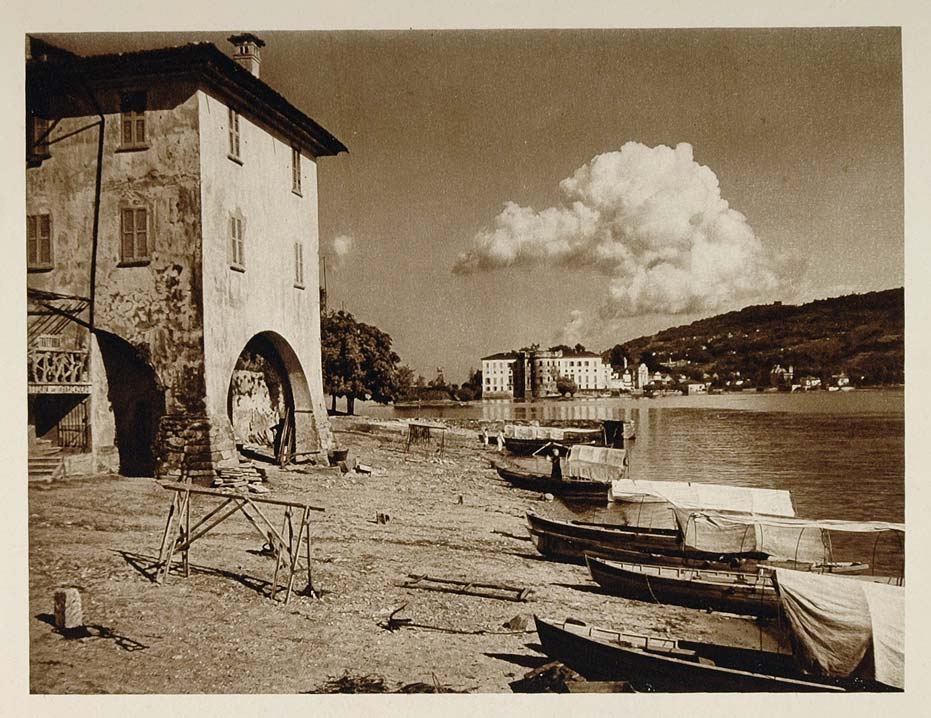 1925 Building Isola Pescatori Lago Maggiore Lake Italy - ORIGINAL ITALY3