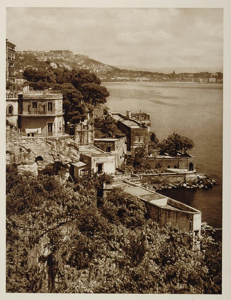 1925 View Bay of Naples Napoli Via Posillipo Road Italy - ORIGINAL ITALY3