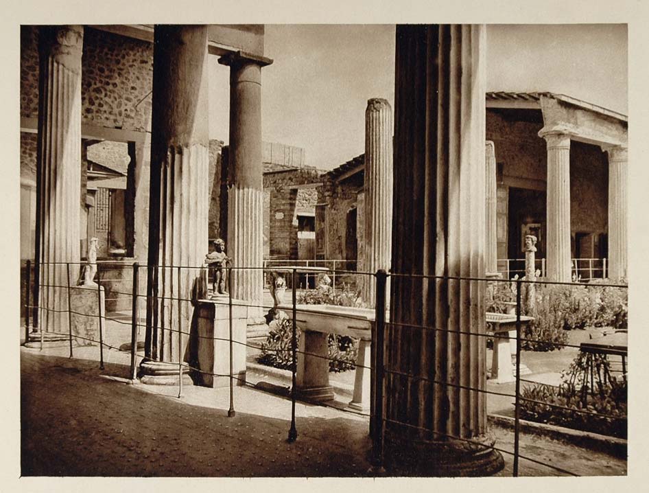 1925 Ruins Columns House Casa Vettii Pompeii Italy - ORIGINAL ITALY3