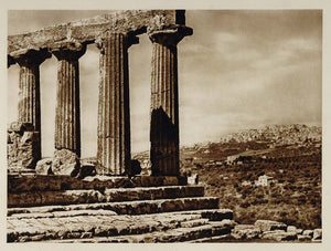 1925 View Temple Juno Lacinia Girgenti Agrigento Sicily - ORIGINAL ITALY3