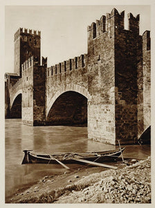 1925 Ponte di Castel Vecchio Verona Italy Hielscher - ORIGINAL ITALY