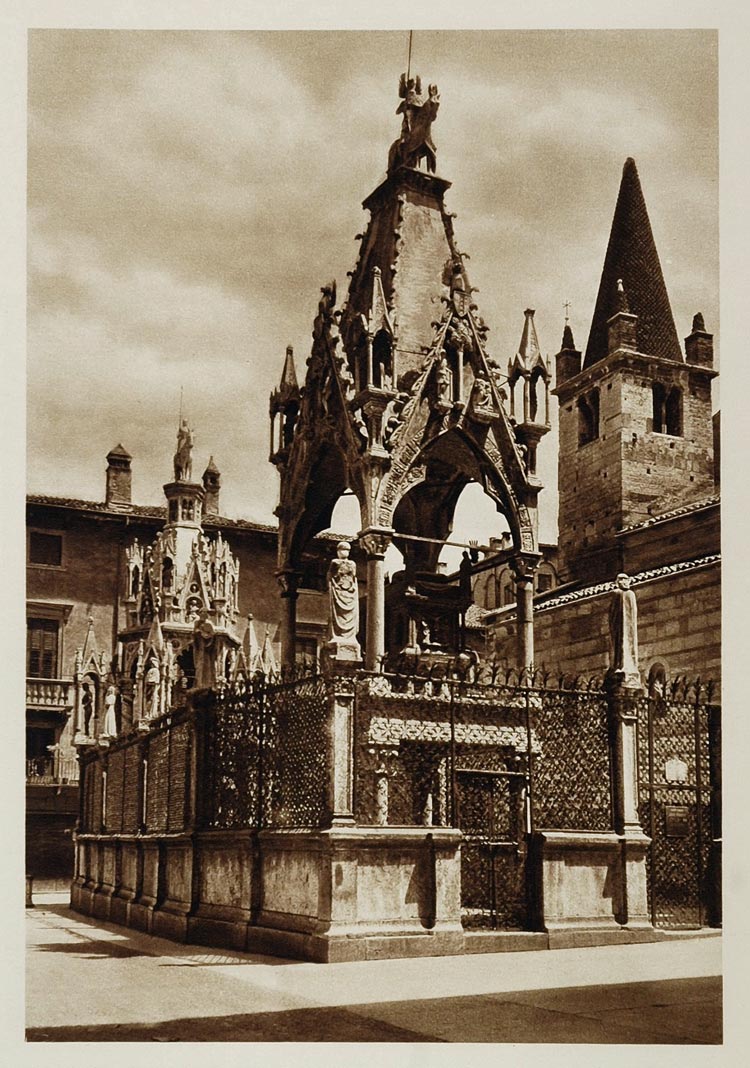 1925 Scaligers Tomb Arche degli Scaligeri Verona Italy - ORIGINAL ITALY