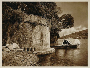 1925 Isola Bella Lake Lago Maggiore Island Boat Italy - ORIGINAL ITALY