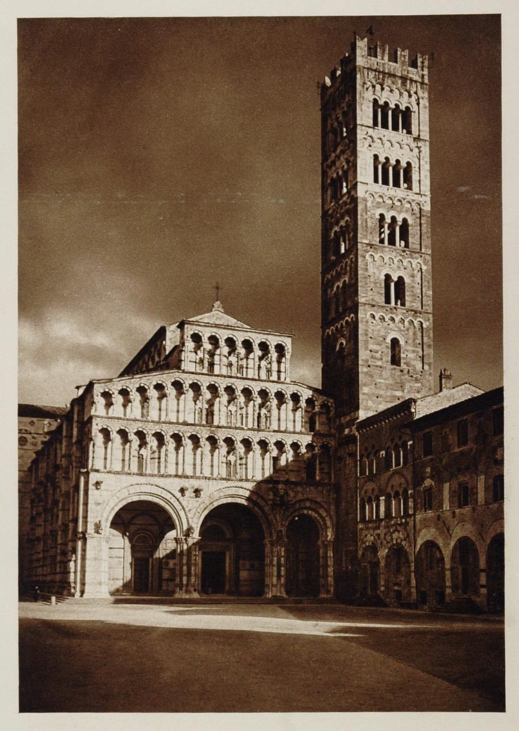 1925 Lucca Cathedral Duomo Dom Cathedrale Italy Church - ORIGINAL ITALY