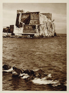 1925 Castello Castle Castel dell'Ovo Naples Napoli - ORIGINAL PHOTOGRAVURE ITALY