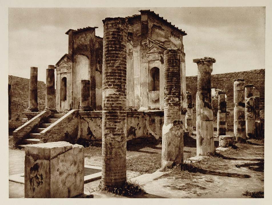 1925 Pompeii Pompei Ruins Tempio Temple of Isis Iside - ORIGINAL ITALY