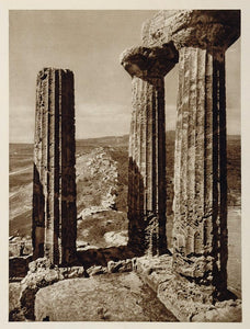 1925 Ruin Temple Juno Lacinia Agrigento Girgenti Sicily - ORIGINAL ITALY
