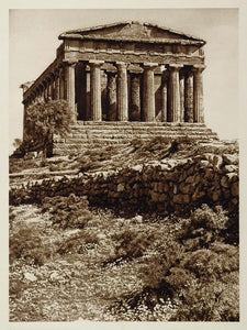 1925 Ruins Concordia Temple Concord Agrigento Girgenti - ORIGINAL ITALY
