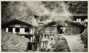 1930 Japanese Hot Springs Bath House Kusatsu Japan - ORIGINAL JAPAN2
