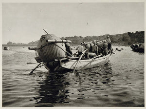 1930 Japanese Fishing Boat Fishermen Japan Photogravure - ORIGINAL JAPAN2