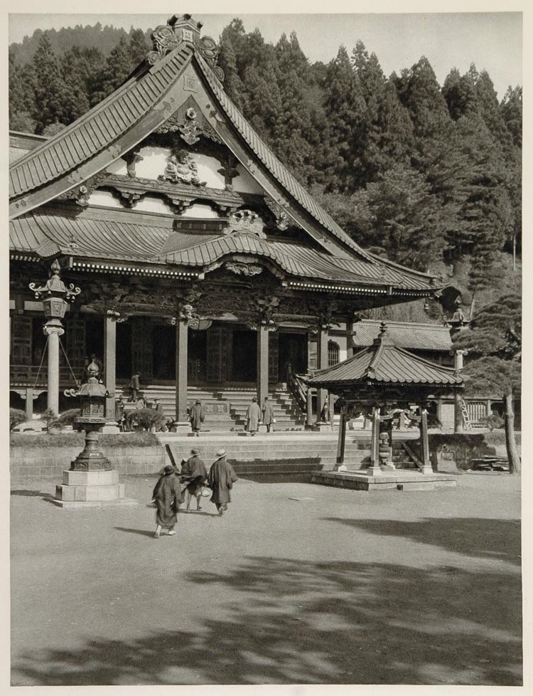 1930 Minobu Temple Yamanashi Japan Photogravure Trautz - ORIGINAL JAPAN2