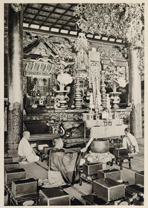 1930 Ikegami Temple Buddhist Priest Prayer Omori Japan - ORIGINAL JAPAN2