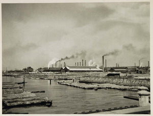1930 Osaka Harbor Japan Shipyard Industry Photogravure - ORIGINAL JAPAN2